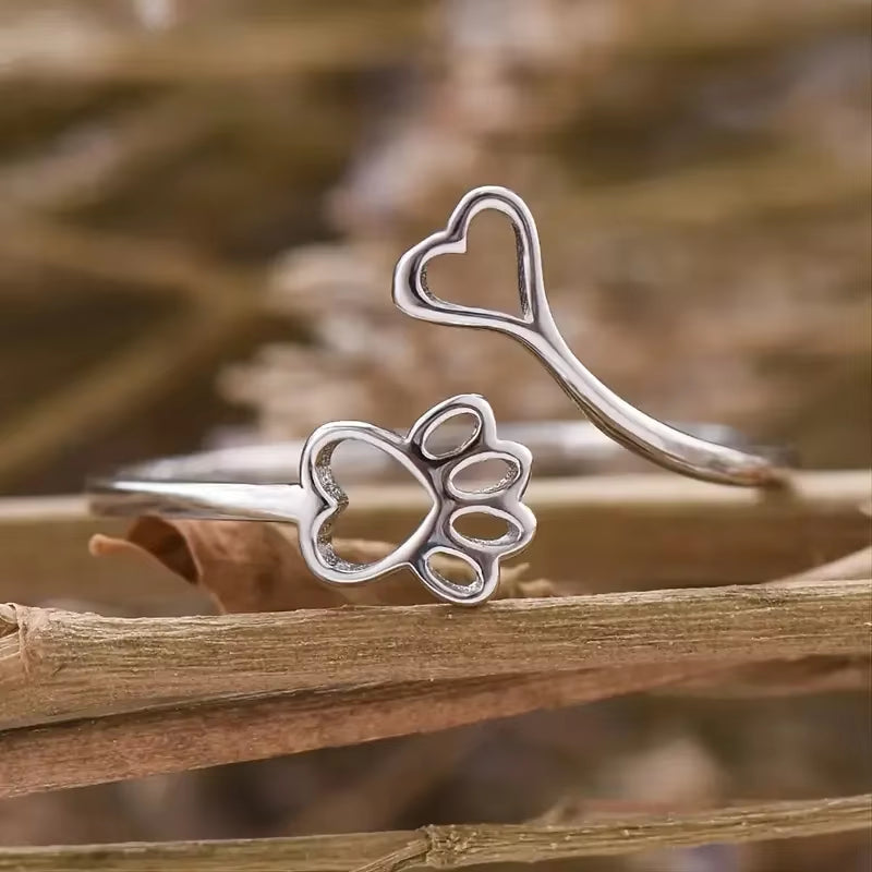 Cute Mouse Shape Open Ring for Women Antique Silver Color Modern Fashion Girls Finger Accessories Hip Hop Party Jewelry